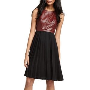 Ivy + Blu Mixed Media Sleeveless Pleated Dress - 6